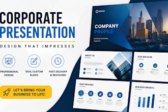 design corporate presentation, company profile, business powerpoint design