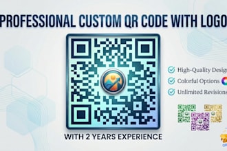 design professional custom qr code with logo