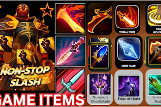 digitally paint 2d skill, game icons, abilities, items and rank for your game
