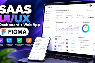 design saas ui ux, web app and dashboard in figma