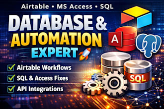 build, fix and optimize your airtable, microsoft access, sql database