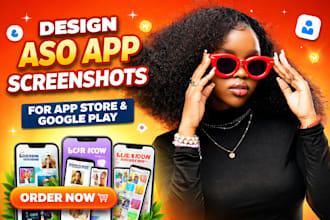 design aso app screenshots for app store and google play