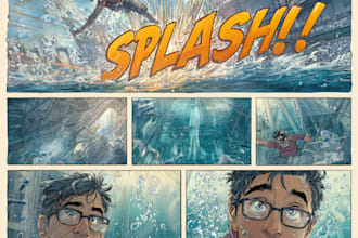 create dark horror comic book illustrations and scenes