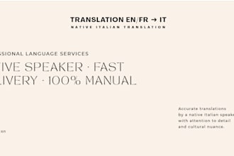 translate english and french to native italian