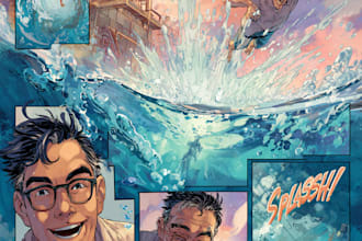 draw vibrant comic book cover and poster illustration