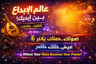 create catchy arabic jingle voice over podcast youtube intro for ad event brand