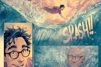draw cinematic comic book illustration with dynamic action
