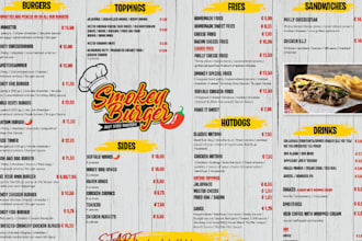 create a menu design