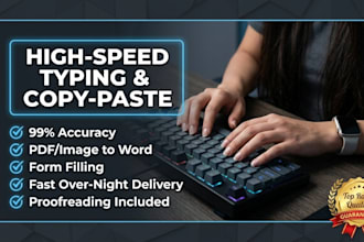 fast and accurate copy typing and document formatting