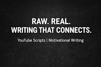 write a raw, powerful motivational message or youtube script