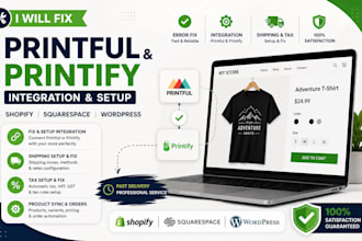 fix printful printify integration on shopify squarespace wordpress shipping tax