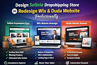design sellvia dropshipping store, redesign wix  duda website professionally