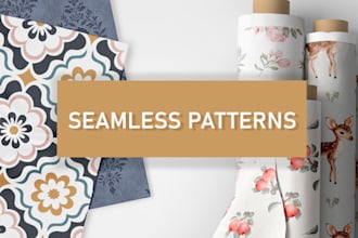 design seamless patterns in watercolor or vector style