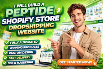 build a peptide shopify dropshipping store peptide health and fitness ecommerce