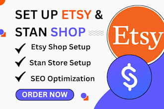 do etsy shop setup etsy stan store setup etsy SEO products listlings