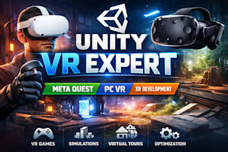 build high quality VR apps in unity meta quest, oculus, htc vive