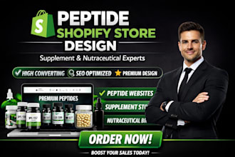 design peptide supplement website peptide shopify nutraceutical ecommerce store