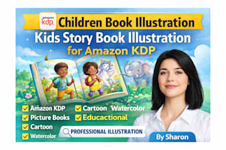 children book illusration, kids story book illustration for amozon KDP