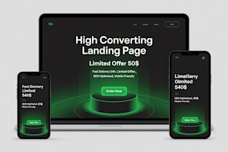 build modern landing page website with high conversion design