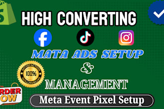 setup and manage high converting meta ads facebook ads and pixel tracking