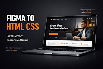 convert figma design to responsive HTML CSS website