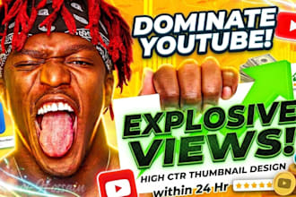 design attractive and clickbait thumbnails in 3 hours for gaming, fitness