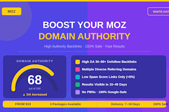 increase your website moz da with high quality backlinks