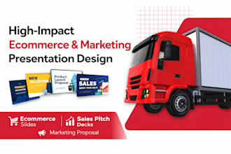 design ecommerce product presentation slides, marketing proposal decks