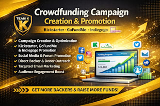 do crowdfunding campaign creation promotion to gofundme kickstarter backers list