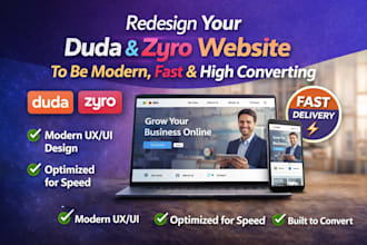 redesign your duda zyro website to be modern, fast and high converting