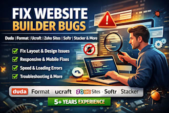 fix website builder bugs on duda format ucraft zoho sites hocoos  softr stacker