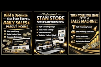 build design optimize stan store for daily sales digital product sales funnel