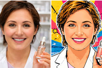 turn your image into a pop art design, portrait design