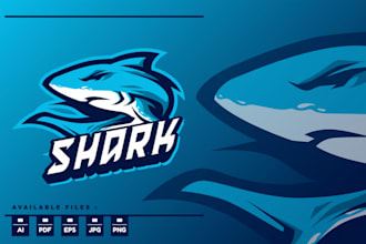 create fantastic wonderful shark logo design