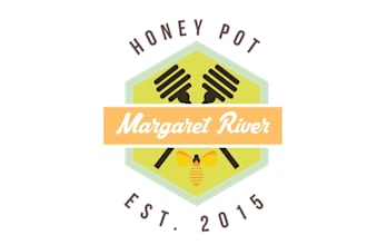 make retro warm logo for organic and pure honey comb product