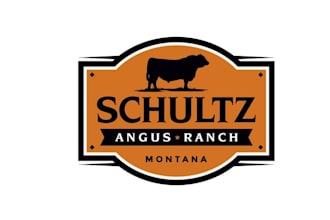 create a rustic themed logo for schultz angus ranch