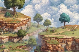 do game UI design and 2d game art design