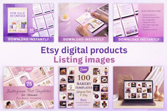 create etsy mockups etsy listing thumbnails, etsy banners for digital products