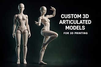 design custom 3d articulated model bjd doll action figure for 3d printing