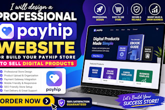 design professional payhip website or build your payhip store to sell digitally