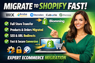 migrate aruba supersite storeden cuborio diennea wix blomming to shopify