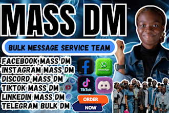 send organic tiktok mass message whatsapp bulk message facebook discord mass dm