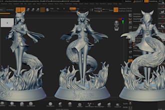 do 3d sculpt of a jewel and character for printing, molding or carving