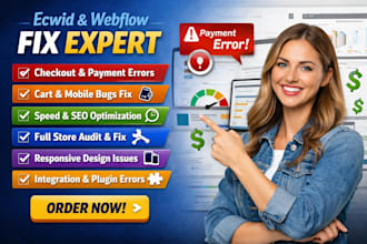 fix ecwid webflow checkout payment errors cart bugs speed SEO issues