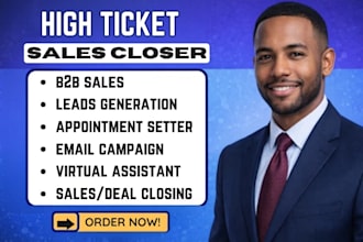 sales closer virtual assistant, facebook leads, b2b lead, sales agent, sales rep