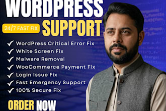 provide wordpress support, fix issues and recover hacked site