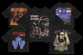 design your streetwear tees like grunge, rappers ,punk