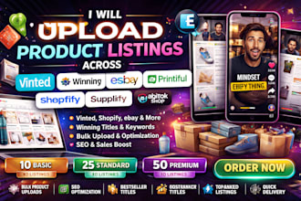 upload product listings across vinted shopify ebay printify suppliful tiktokshop
