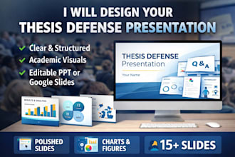 design a thesis defense presentation powerpoint with clean academic slides