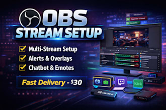 professionally setup obs studio for streaming and recording